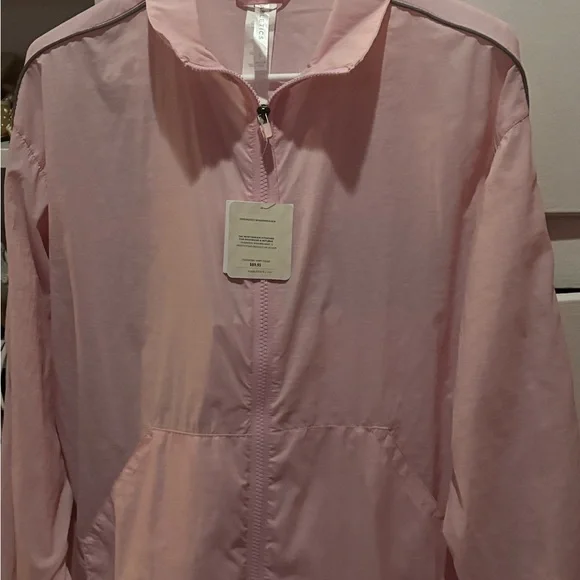 Light Pink Women's Windbreaker Jacket - Picture 3 of 8
